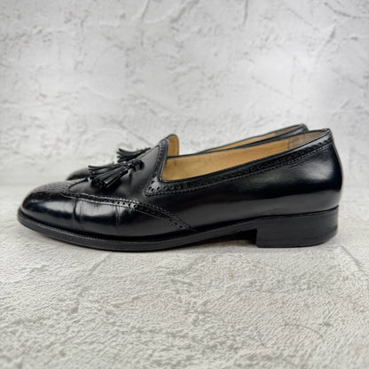 TANINO CRISCI タニノクリスチー｜311 タッセルローファー ウイングチップ ブラック UK7 / 25.5〜26cm イタリア靴 マッケイ製法 W3646