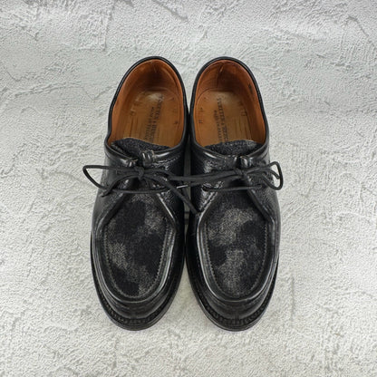 HESCHUNG エシュン｜YUKETEN ユケテン｜VERBIER ヴェルビエ｜チロリアンシューズ フェルト×シボ革 ブラック UK7 / 25.5〜26cm相当 ラバーソール フランス製 W3645