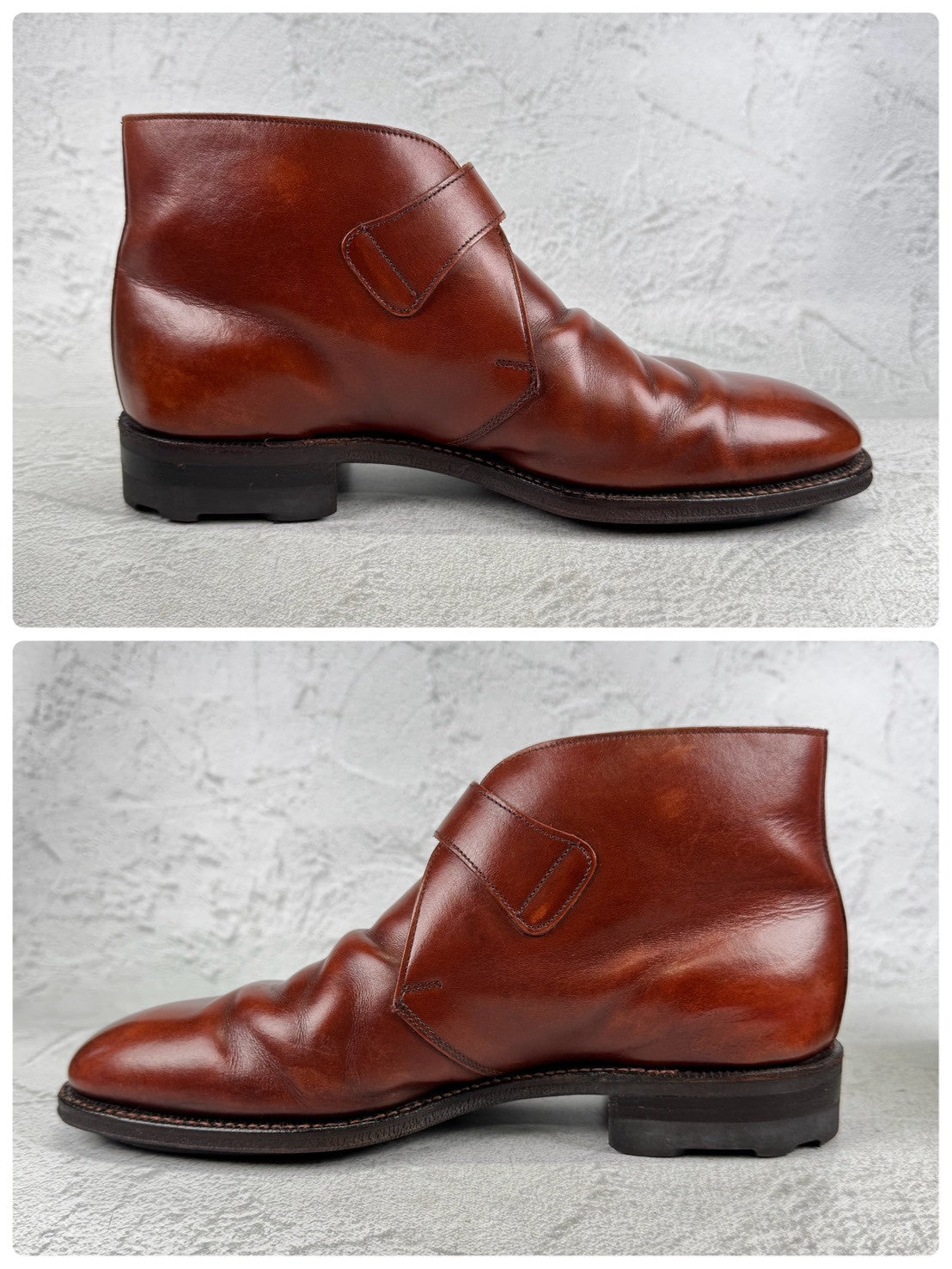 Crockett&Jones クロケットアンドジョーンズ｜ALDERSHOT オルダーショット｜シングルモンク チャッカブーツ 赤茶 UK7 / 25.5cm リッジウェイソール 英国靴 W3650