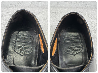POULSEN SKONE ポールセンスコーン × NEW&LINGWOOD ニュー＆リングウッド｜内羽根 クォーターブローグ ストレートチップ ブラック UK7.5 / 26cm W3643