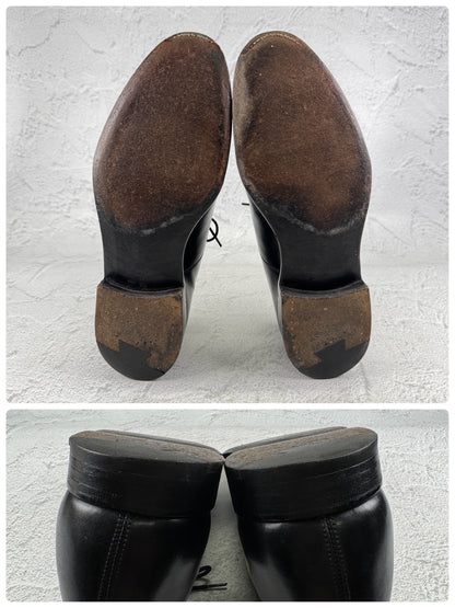POULSEN SKONE ポールセンスコーン × NEW&LINGWOOD ニュー＆リングウッド｜内羽根 クォーターブローグ ストレートチップ ブラック UK7.5 / 26cm W3643