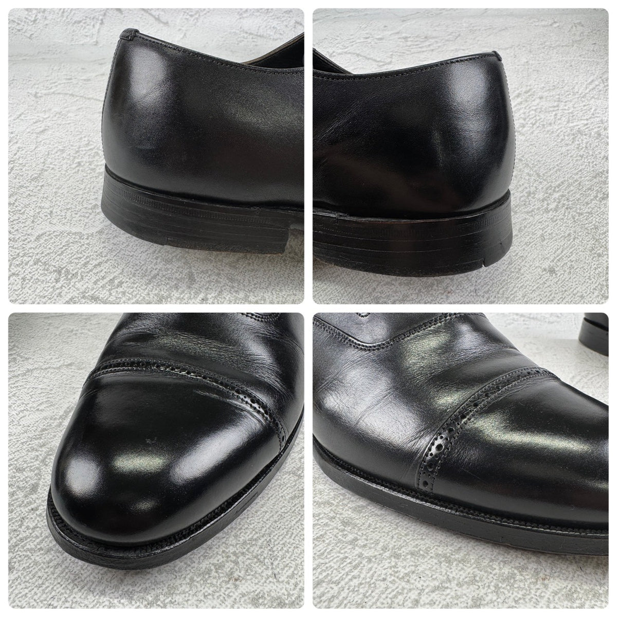 POULSEN SKONE ポールセンスコーン × NEW&LINGWOOD ニュー＆リングウッド｜内羽根 クォーターブローグ ストレートチップ ブラック UK7.5 / 26cm W3643