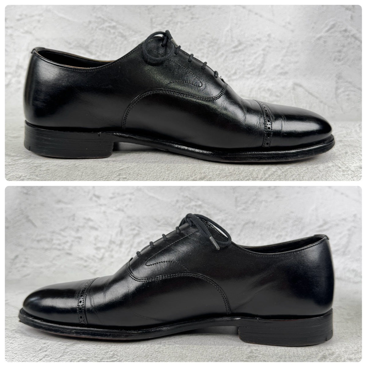 POULSEN SKONE ポールセンスコーン × NEW&LINGWOOD ニュー＆リングウッド｜内羽根 クォーターブローグ ストレートチップ ブラック UK7.5 / 26cm W3643