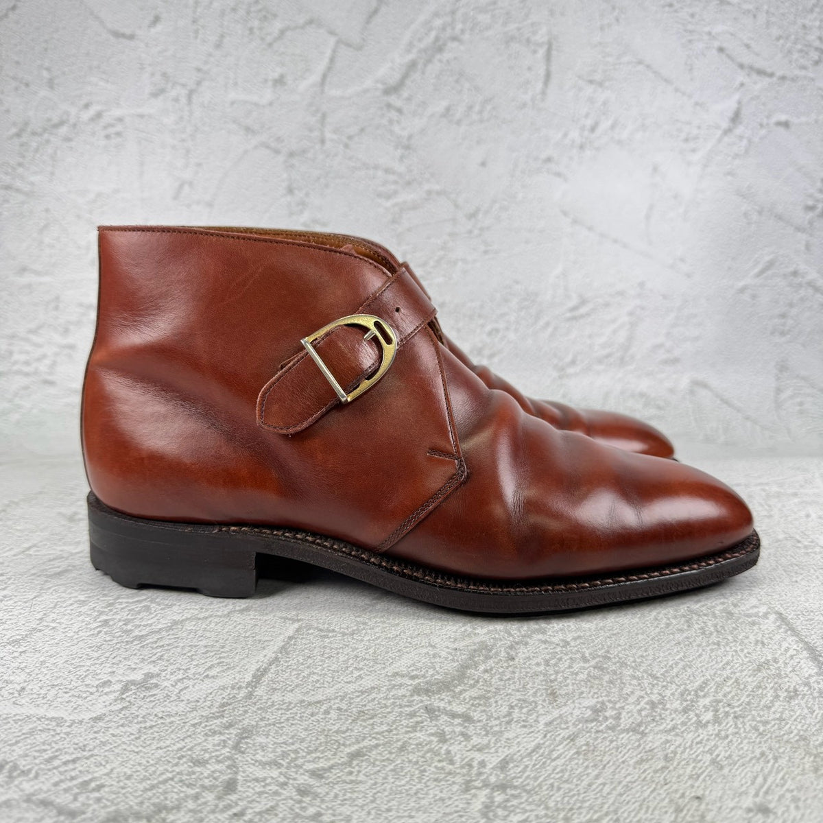 Crockett&Jones クロケットアンドジョーンズ｜ALDERSHOT オルダーショット｜シングルモンク チャッカブーツ 赤茶 UK7 / 25.5cm リッジウェイソール 英国靴 W3650