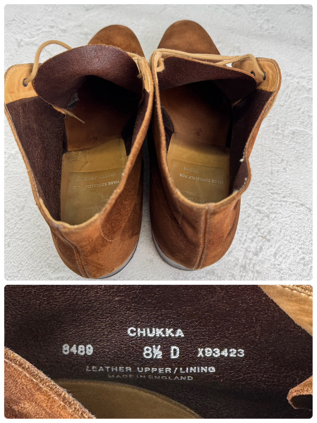 CROCKETT&JONES クロケットアンドジョーンズ｜CHUKKA チャッカ｜ユナイテッドアローズ別注 アンライニング スエード ブラウン UK8.5D 美品 W3652