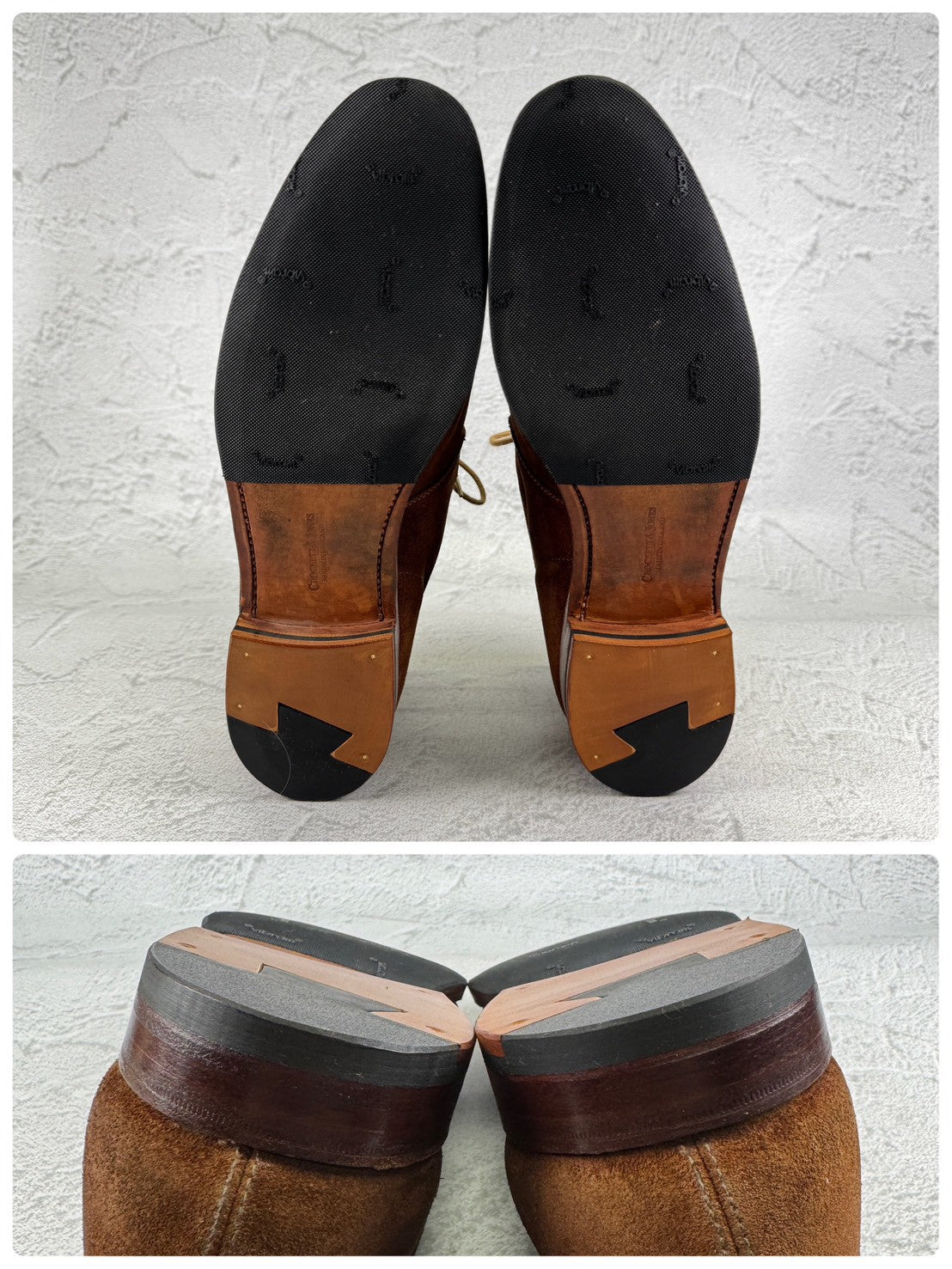 CROCKETT&JONES クロケットアンドジョーンズ｜CHUKKA チャッカ｜ユナイテッドアローズ別注 アンライニング スエード ブラウン UK8.5D 美品 W3652