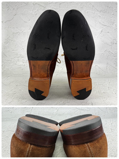 CROCKETT&JONES クロケットアンドジョーンズ｜CHUKKA チャッカ｜ユナイテッドアローズ別注 アンライニング スエード ブラウン UK8.5D 美品 W3652