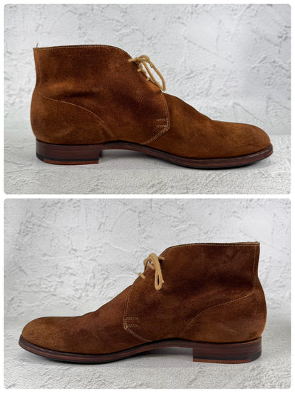 CROCKETT&JONES クロケットアンドジョーンズ｜CHUKKA チャッカ｜ユナイテッドアローズ別注 アンライニング スエード ブラウン UK8.5D 美品 W3652