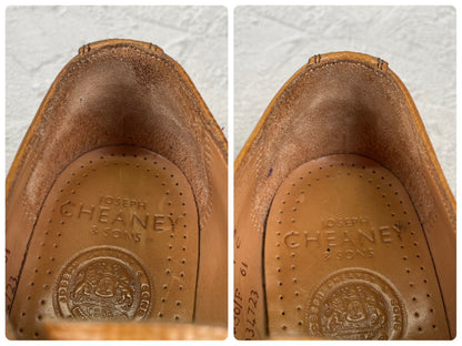 【美品】JOSEPH CHEANEY&SONS ジョセフチーニーアンドサンズ CAIRNGORM 2R / ケンゴン ストレート 外羽根 グレインレザー コマンドソール 茶 ブラウン UK6.5 / 25.0cm【Ｗ3519】