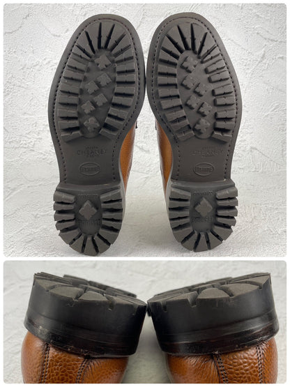 【美品】JOSEPH CHEANEY&SONS ジョセフチーニーアンドサンズ CAIRNGORM 2R / ケンゴン ストレート 外羽根 グレインレザー コマンドソール 茶 ブラウン UK6.5 / 25.0cm【Ｗ3519】