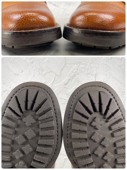 【美品】JOSEPH CHEANEY&SONS ジョセフチーニーアンドサンズ CAIRNGORM 2R / ケンゴン ストレート 外羽根 グレインレザー コマンドソール 茶 ブラウン UK6.5 / 25.0cm【Ｗ3519】