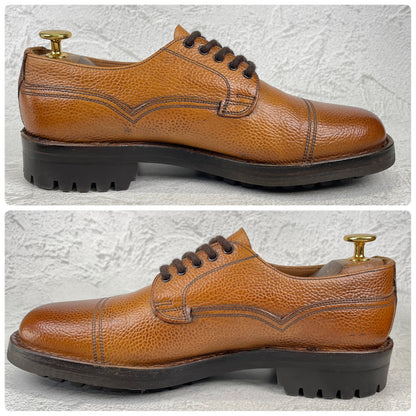【美品】JOSEPH CHEANEY&SONS ジョセフチーニーアンドサンズ CAIRNGORM 2R / ケンゴン ストレート 外羽根 グレインレザー コマンドソール 茶 ブラウン UK6.5 / 25.0cm【Ｗ3519】