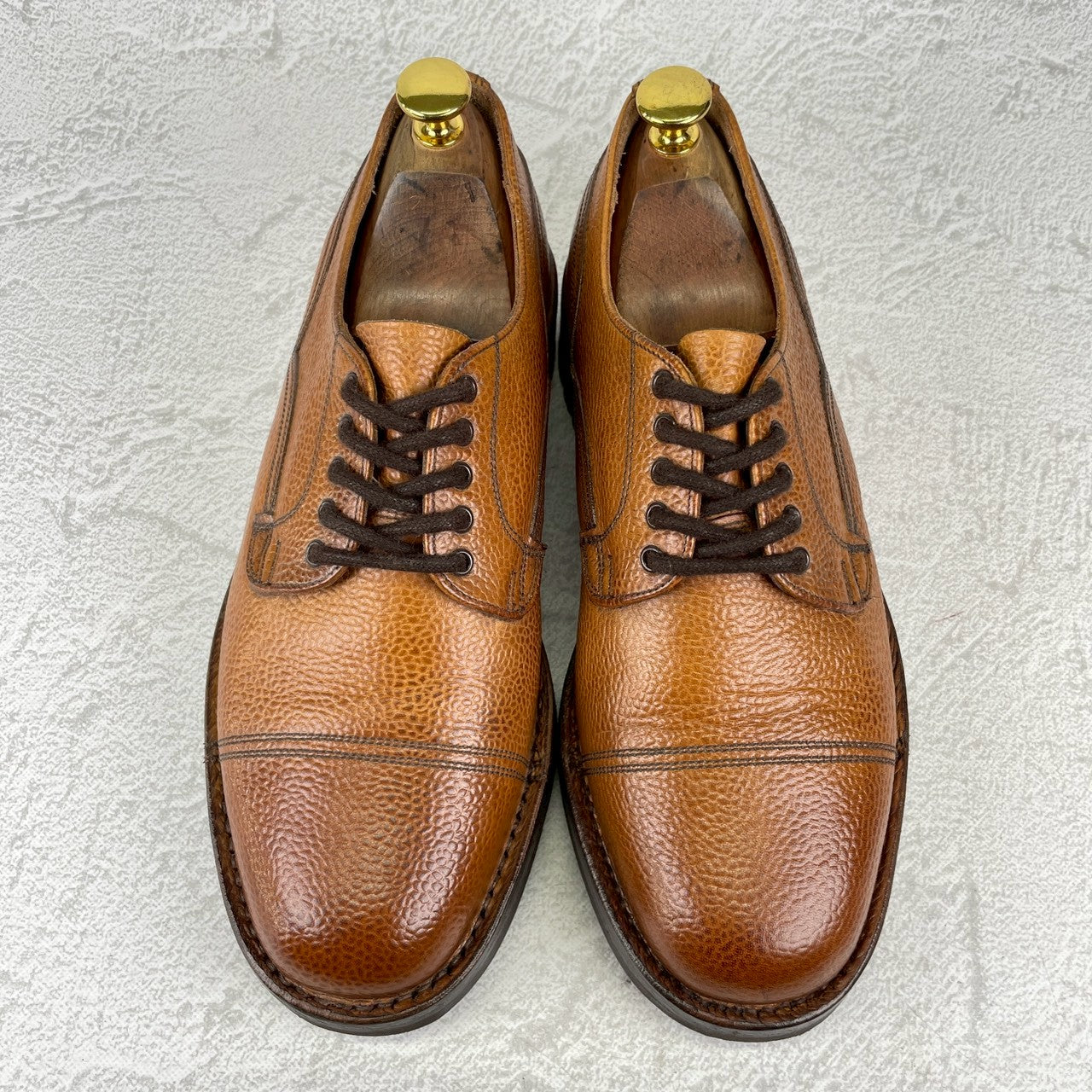 【美品】JOSEPH CHEANEY&SONS ジョセフチーニーアンドサンズ CAIRNGORM 2R / ケンゴン ストレート 外羽根 グレインレザー コマンドソール 茶 ブラウン UK6.5 / 25.0cm【Ｗ3519】