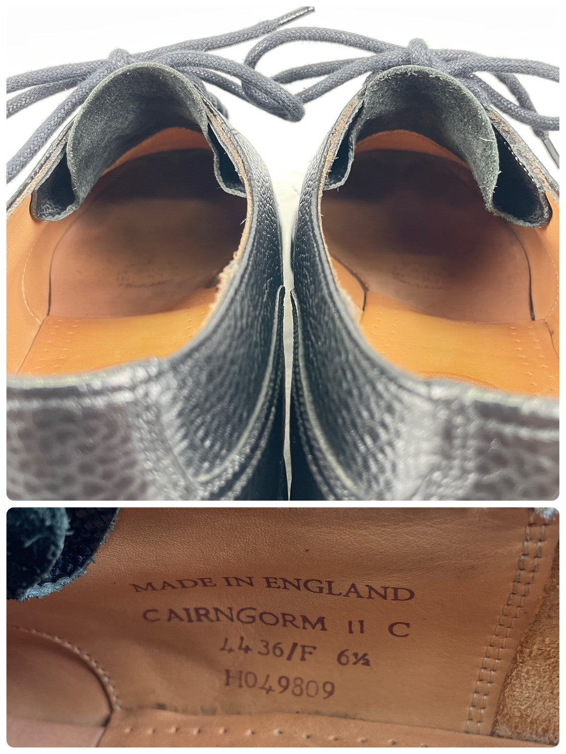 【極美品】JOSEPH CHEANEY&SONS ジョセフチーニーアンドサンズ CAIRNGORM 2R / ケンゴン ストレート 外羽根 グレインレザー コマンドソール 黒 ブラック UK6.5 / 25.0cm【Ｗ3518】