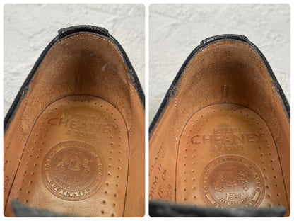 【極美品】JOSEPH CHEANEY&SONS ジョセフチーニーアンドサンズ CAIRNGORM 2R / ケンゴン ストレート 外羽根 グレインレザー コマンドソール 黒 ブラック UK6.5 / 25.0cm【Ｗ3518】