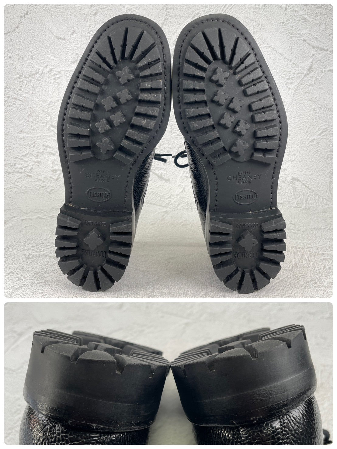 【極美品】JOSEPH CHEANEY&SONS ジョセフチーニーアンドサンズ CAIRNGORM 2R / ケンゴン ストレート 外羽根 グレインレザー コマンドソール 黒 ブラック UK6.5 / 25.0cm【Ｗ3518】