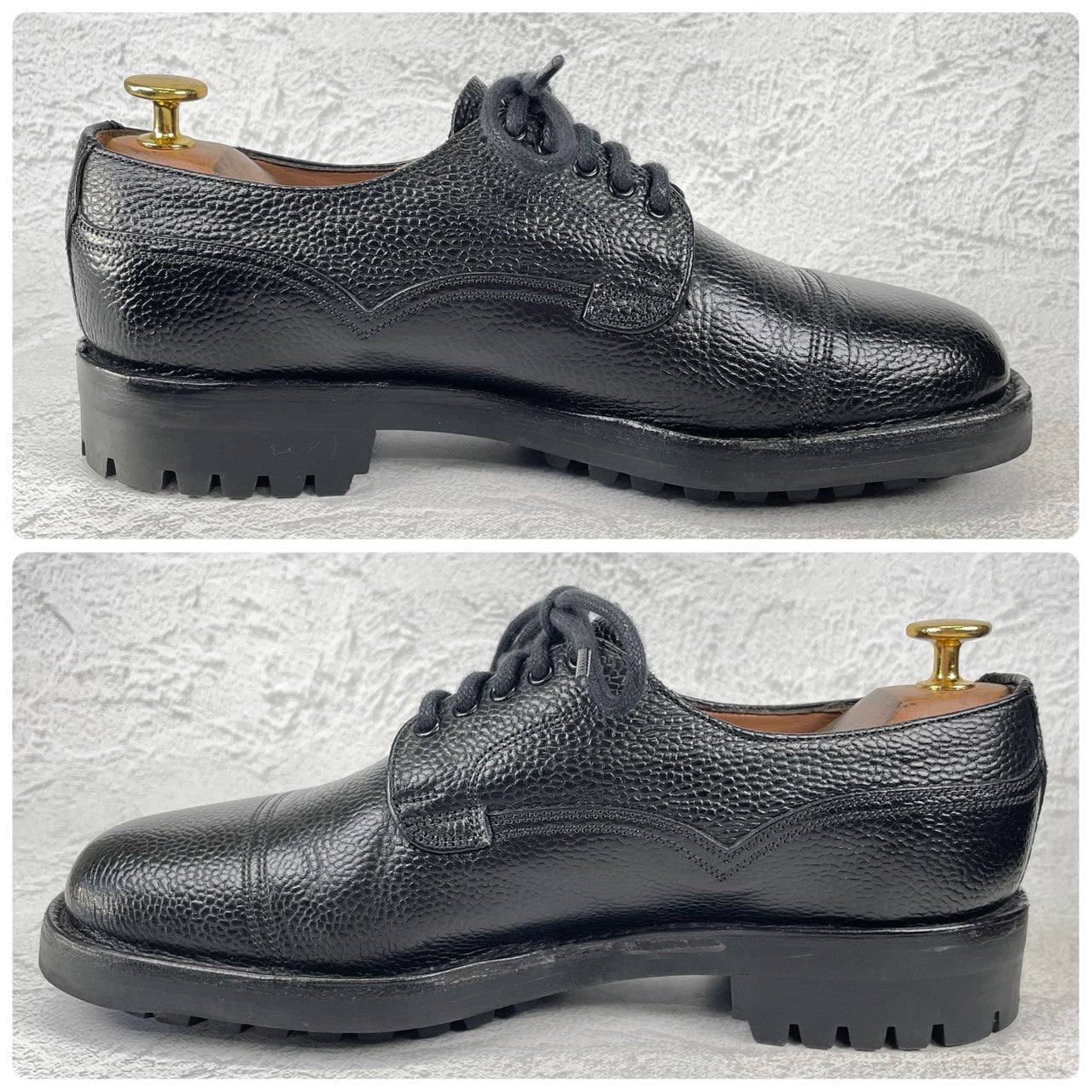 【極美品】JOSEPH CHEANEY&SONS ジョセフチーニーアンドサンズ CAIRNGORM 2R / ケンゴン ストレート 外羽根 グレインレザー コマンドソール 黒 ブラック UK6.5 / 25.0cm【Ｗ3518】