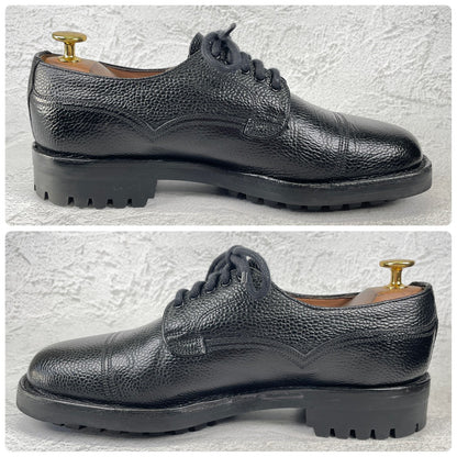 【極美品】JOSEPH CHEANEY&SONS ジョセフチーニーアンドサンズ CAIRNGORM 2R / ケンゴン ストレート 外羽根 グレインレザー コマンドソール 黒 ブラック UK6.5 / 25.0cm【Ｗ3518】