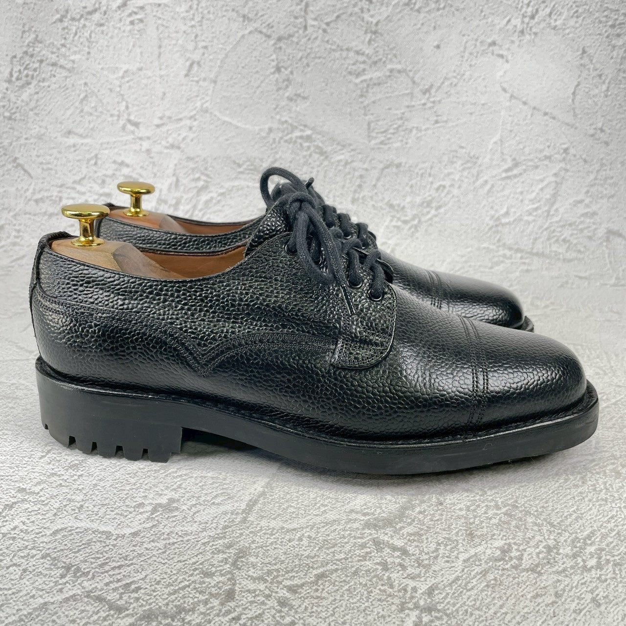 【極美品】JOSEPH CHEANEY&SONS ジョセフチーニーアンドサンズ CAIRNGORM 2R / ケンゴン ストレート 外羽根 グレインレザー コマンドソール 黒 ブラック UK6.5 / 25.0cm【Ｗ3518】