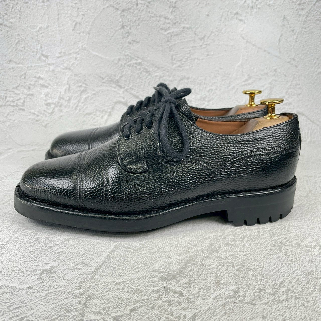 【極美品】JOSEPH CHEANEY&SONS ジョセフチーニーアンドサンズ CAIRNGORM 2R / ケンゴン ストレート 外羽根 グレインレザー コマンドソール 黒 ブラック UK6.5 / 25.0cm【Ｗ3518】