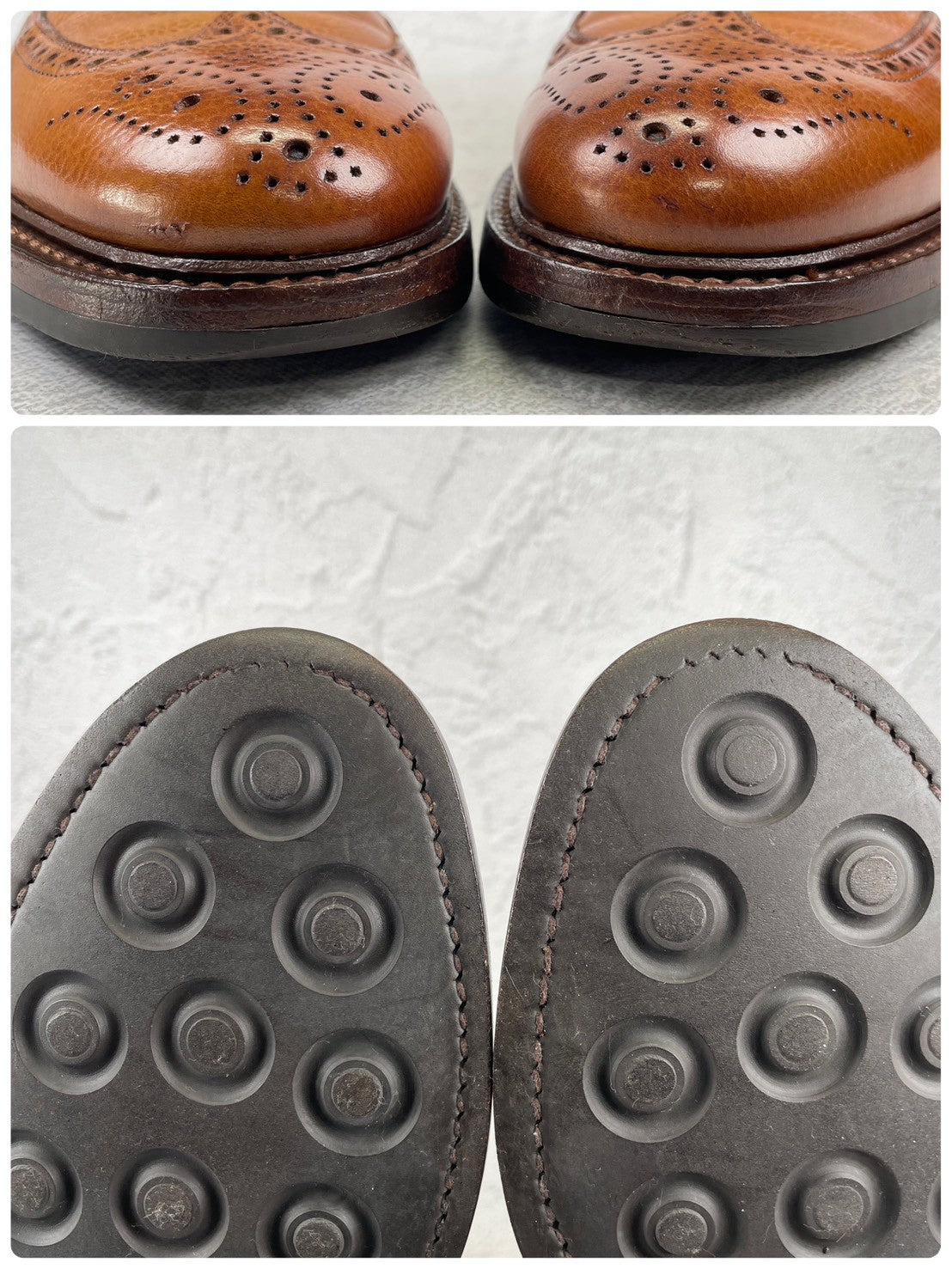 Crockett&Jones クロケットアンドジョーンズ PEMBROKE ペンブローク ウイング 外羽根 メダリオン ブローグ 茶 ブラウン UK6 / 24.5cm【W3515】