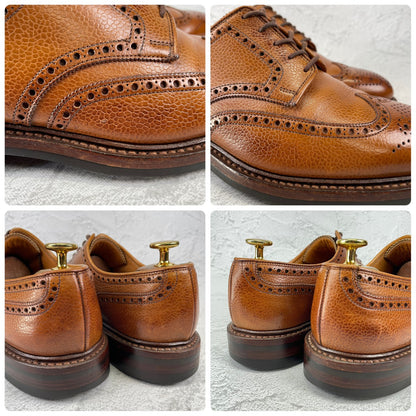 Crockett&Jones クロケットアンドジョーンズ PEMBROKE ペンブローク ウイング 外羽根 メダリオン ブローグ 茶 ブラウン UK6 / 24.5cm【W3515】
