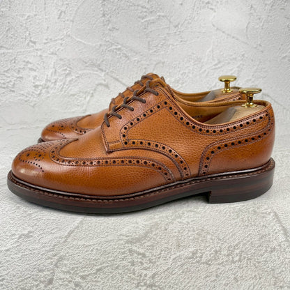 Crockett&Jones クロケットアンドジョーンズ PEMBROKE ペンブローク ウイング 外羽根 メダリオン ブローグ 茶 ブラウン UK6 / 24.5cm【W3515】
