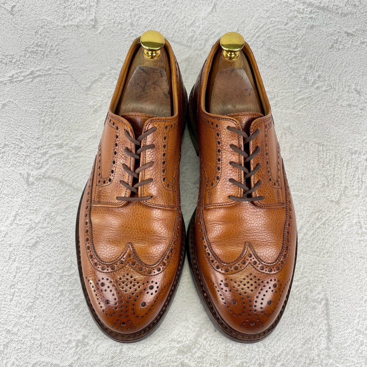 Crockett&Jones クロケットアンドジョーンズ PEMBROKE ペンブローク ウイング 外羽根 メダリオン ブローグ 茶 ブラウン UK6 / 24.5cm【W3515】