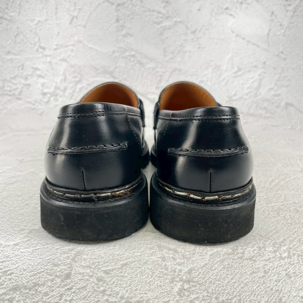 【極美品】Berwick1707 バーウィック 5293 コインローファー ビーフサドル ヴィブラムヴィライトソール 黒 ブラック UK5.5 / 24.5cm【W3514】