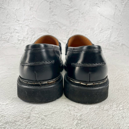 【極美品】Berwick1707 バーウィック 5293 コインローファー ビーフサドル ヴィブラムヴィライトソール 黒 ブラック UK5.5 / 24.5cm【W3514】