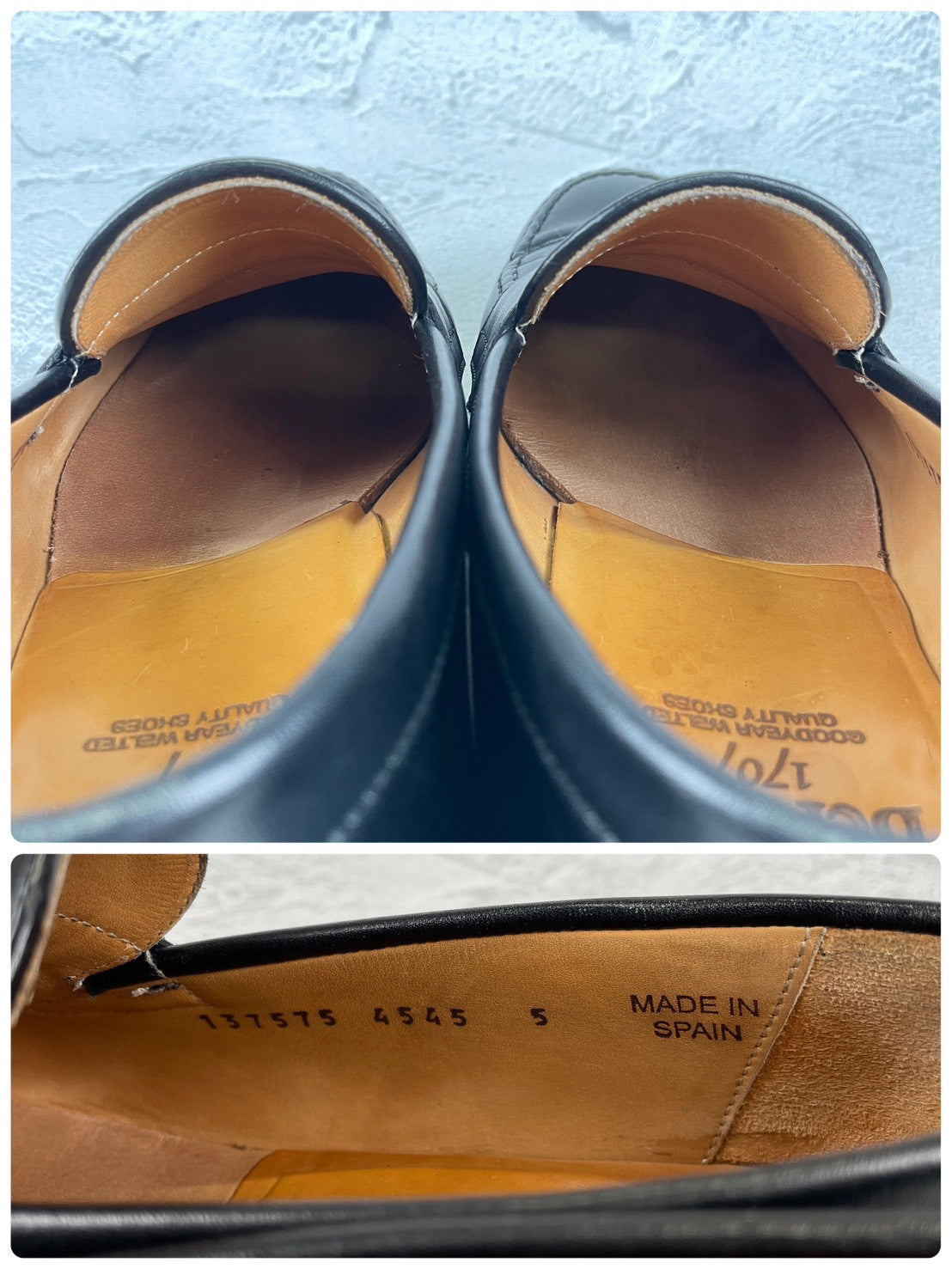 【良品】Berwick1707 バーウィック 4545 コインローファー ハーフサドル ダイナイトソール 黒 ブラック UK5 / 24.0cm【W3513】