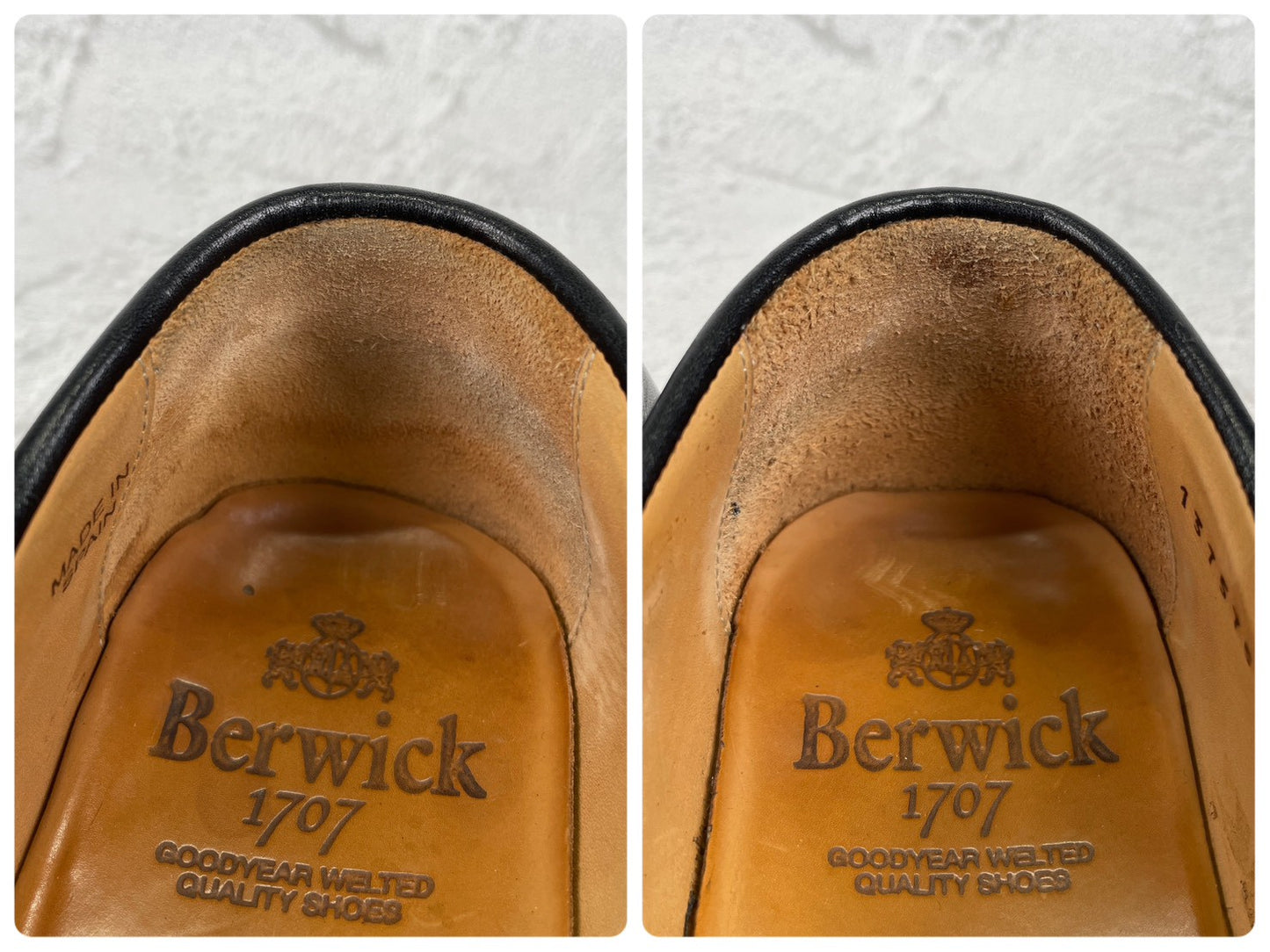 【良品】Berwick1707 バーウィック 4545 コインローファー ハーフサドル ダイナイトソール 黒 ブラック UK5 / 24.0cm【W3513】