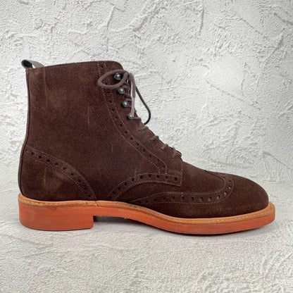 【未使用】CROCKETT&JONES クロケット＆ジョーンズ SKYE スカイ ウイング ブローグ カントリーブーツ スエード 茶 ブラウン UK7.5 / 26.0cm【W3527】