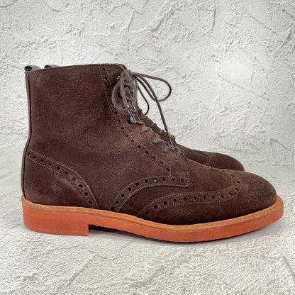 【未使用】CROCKETT&JONES クロケット＆ジョーンズ SKYE スカイ ウイング ブローグ カントリーブーツ スエード 茶 ブラウン UK7.5 / 26.0cm【W3527】