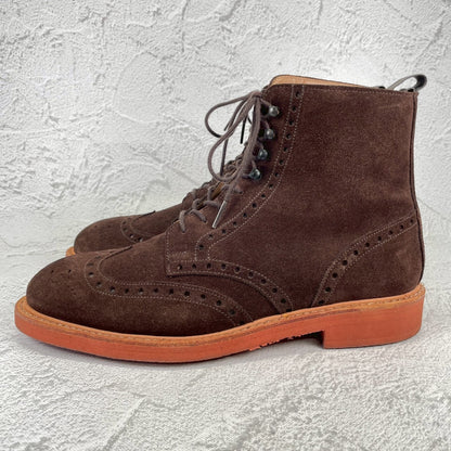 【未使用】CROCKETT&JONES クロケット＆ジョーンズ SKYE スカイ ウイング ブローグ カントリーブーツ スエード 茶 ブラウン UK7.5 / 26.0cm【W3527】