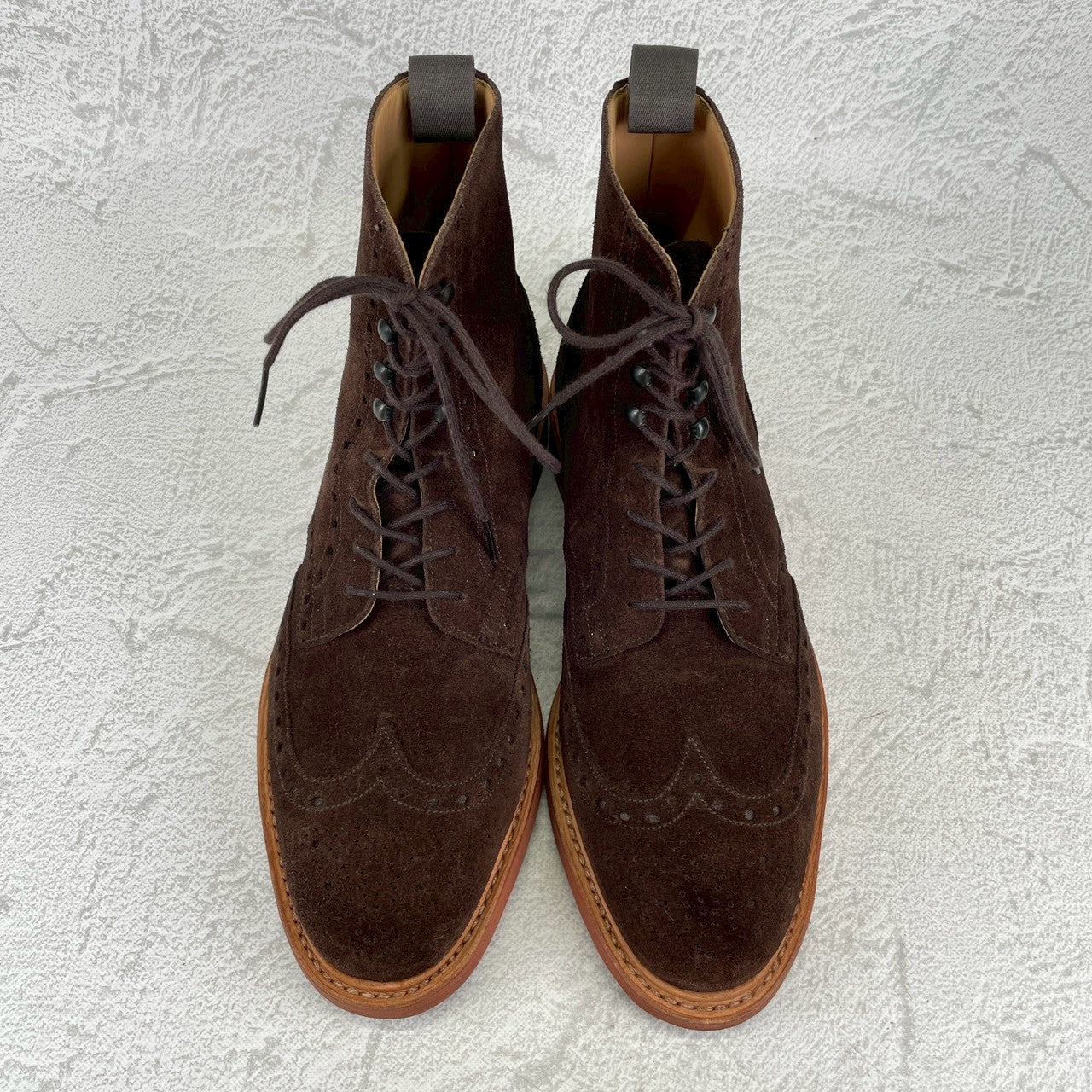 【未使用】CROCKETT&JONES クロケット＆ジョーンズ SKYE スカイ ウイング ブローグ カントリーブーツ スエード 茶 ブラウン UK7.5 / 26.0cm【W3527】