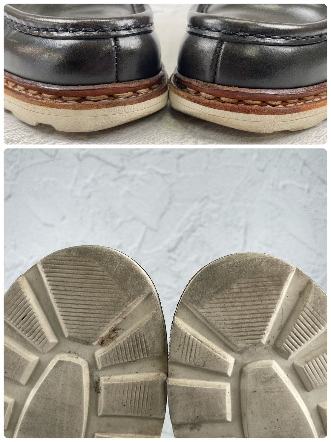 【かかと修理済み】Paraboot パラブーツ REIMS ランス コインローファー ビーフロール カーキ UK9 / 27.5cm【Ｗ3524】