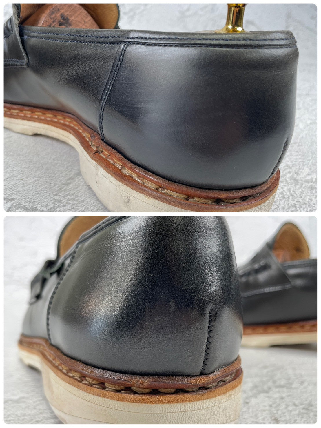 【かかと修理済み】Paraboot パラブーツ REIMS ランス コインローファー ビーフロール カーキ UK9 / 27.5cm【Ｗ3524】