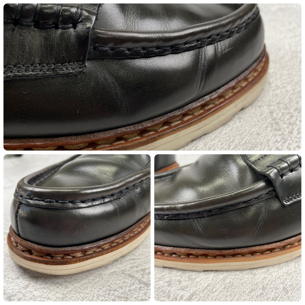 【かかと修理済み】Paraboot パラブーツ REIMS ランス コインローファー ビーフロール カーキ UK9 / 27.5cm【Ｗ3524】