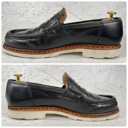 【かかと修理済み】Paraboot パラブーツ REIMS ランス コインローファー ビーフロール カーキ UK9 / 27.5cm【Ｗ3524】