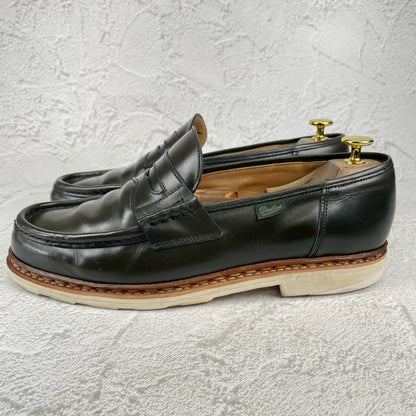 【かかと修理済み】Paraboot パラブーツ REIMS ランス コインローファー ビーフロール カーキ UK9 / 27.5cm【Ｗ3524】