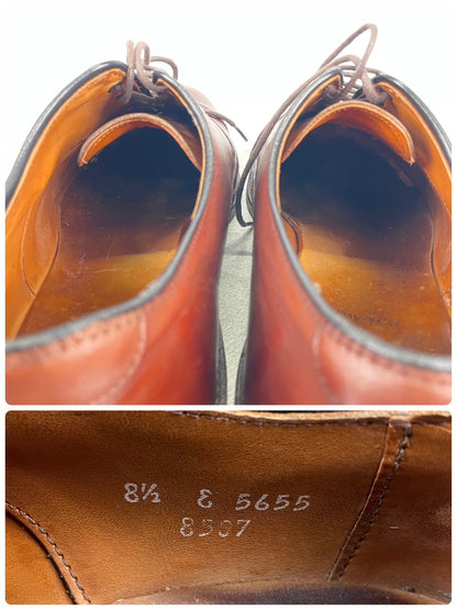 【良品】Allen Edmonds アレンエドモンズ Park Avenue パークアベニュー ストレート 内羽根 6アイレット 茶 ブラウン US8.5 / 26.5cm / Eウィズ【Ｗ3523】