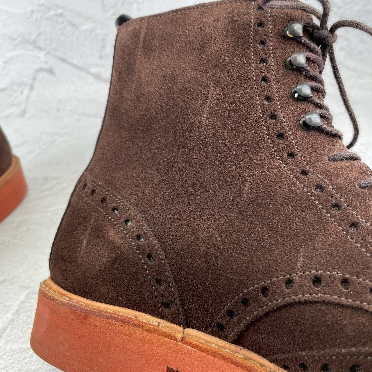 【未使用】CROCKETT&JONES クロケット＆ジョーンズ SKYE スカイ ウイング ブローグ カントリーブーツ スエード 茶 ブラウン UK7.5 / 26.0cm【W3527】