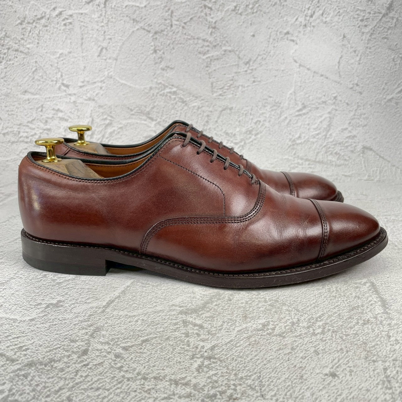 【良品】Allen Edmonds アレンエドモンズ Park Avenue パークアベニュー ストレート 内羽根 6アイレット 茶 ブラウン US8.5 / 26.5cm / Eウィズ【Ｗ3523】