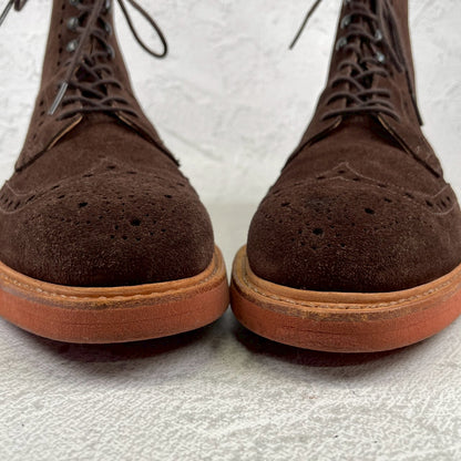 【未使用】CROCKETT&JONES クロケット＆ジョーンズ SKYE スカイ ウイング ブローグ カントリーブーツ スエード 茶 ブラウン UK7.5 / 26.0cm【W3527】