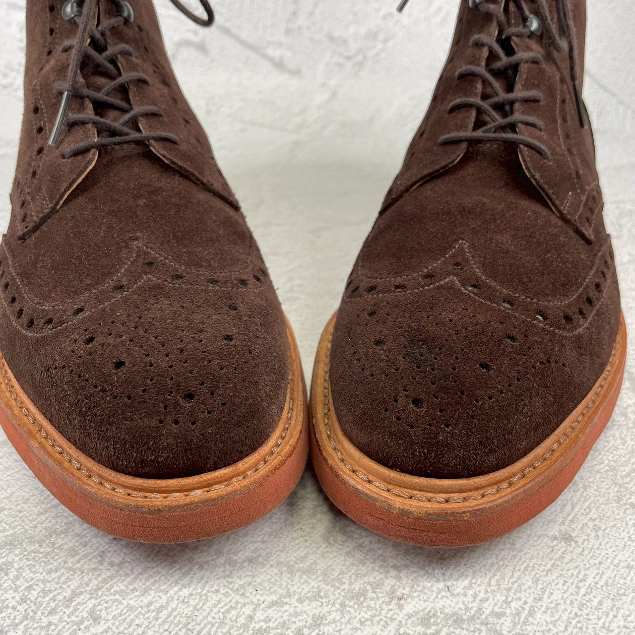 【未使用】CROCKETT&JONES クロケット＆ジョーンズ SKYE スカイ ウイング ブローグ カントリーブーツ スエード 茶 ブラウン UK7.5 / 26.0cm【W3527】