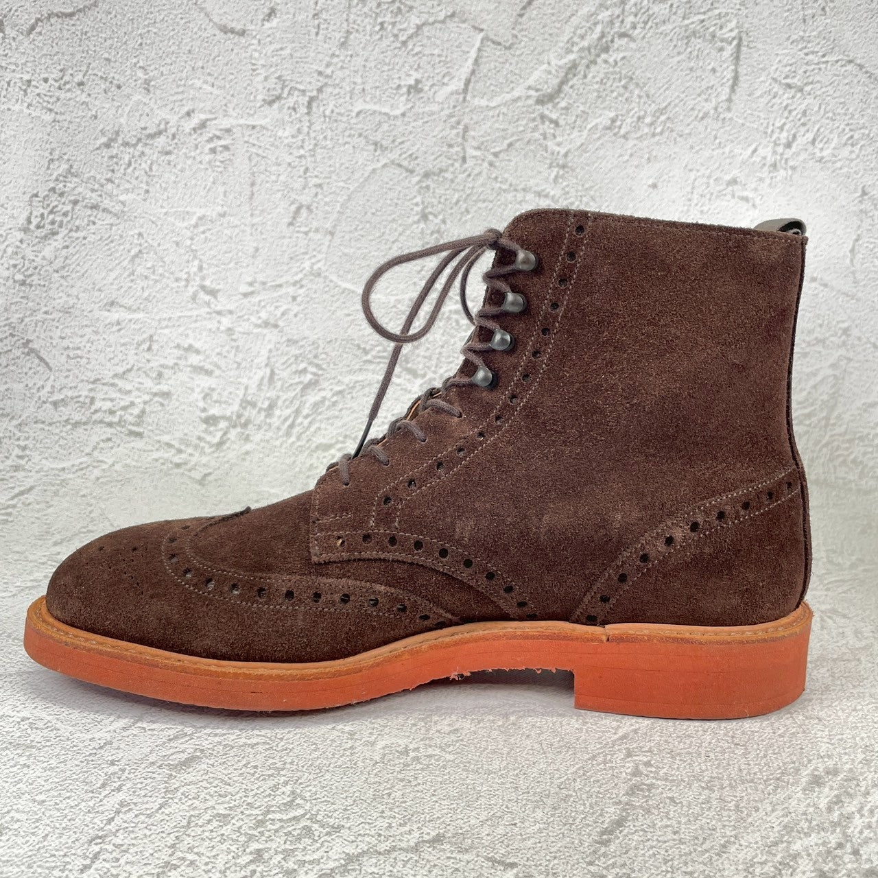 【未使用】CROCKETT&JONES クロケット＆ジョーンズ SKYE スカイ ウイング ブローグ カントリーブーツ スエード 茶 ブラウン UK7.5 / 26.0cm【W3527】