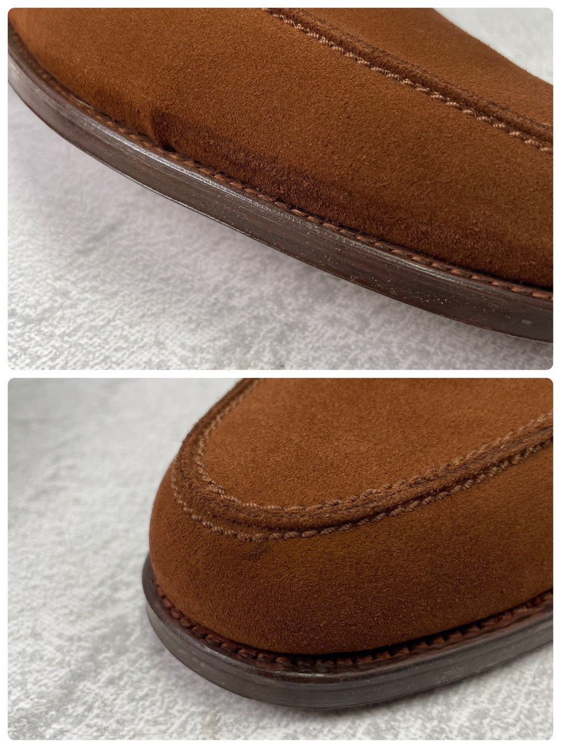 JOHN LOBB PARIS ジョンロブ パリロゴ LOPEZ ロペス コインローファー スエード 茶 UK7 / 25.5cm【KI0005】