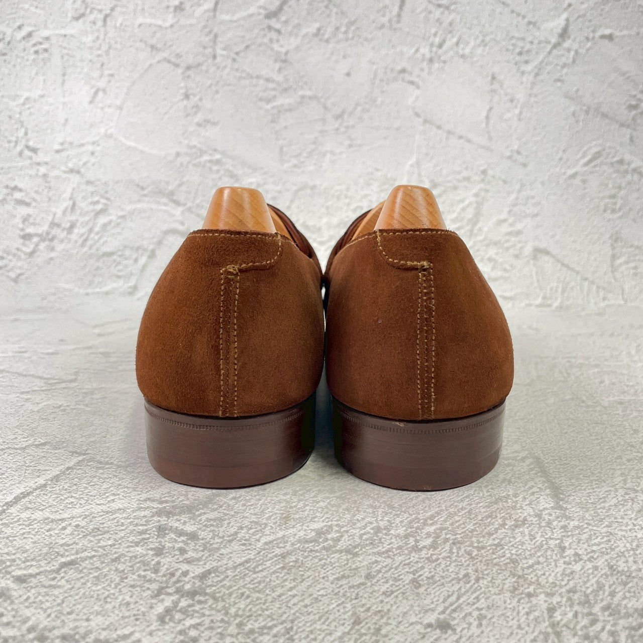 JOHN LOBB PARIS ジョンロブ パリロゴ LOPEZ ロペス コインローファー スエード 茶 UK7 / 25.5cm【KI0005】