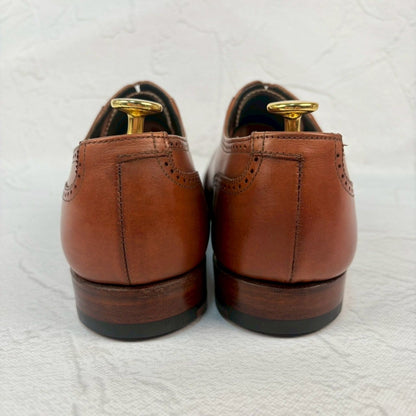 【良品】Crockett&Jones クロケットアンドジョーンズ ウイングチップ クォーターブローグ 内羽根 茶 ブラウン UK7.5 / 26.0cm【W3352】